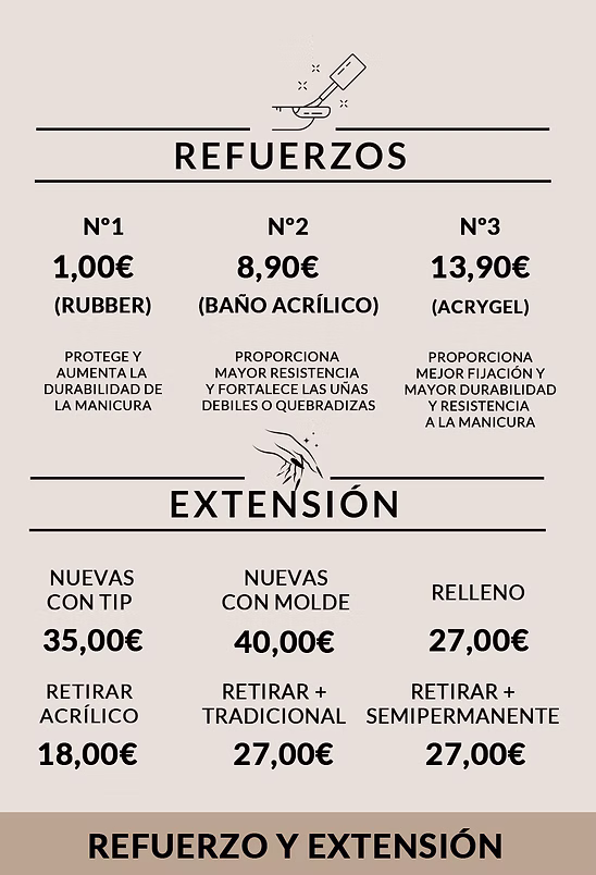 precios refuerzo de uñas barcelona